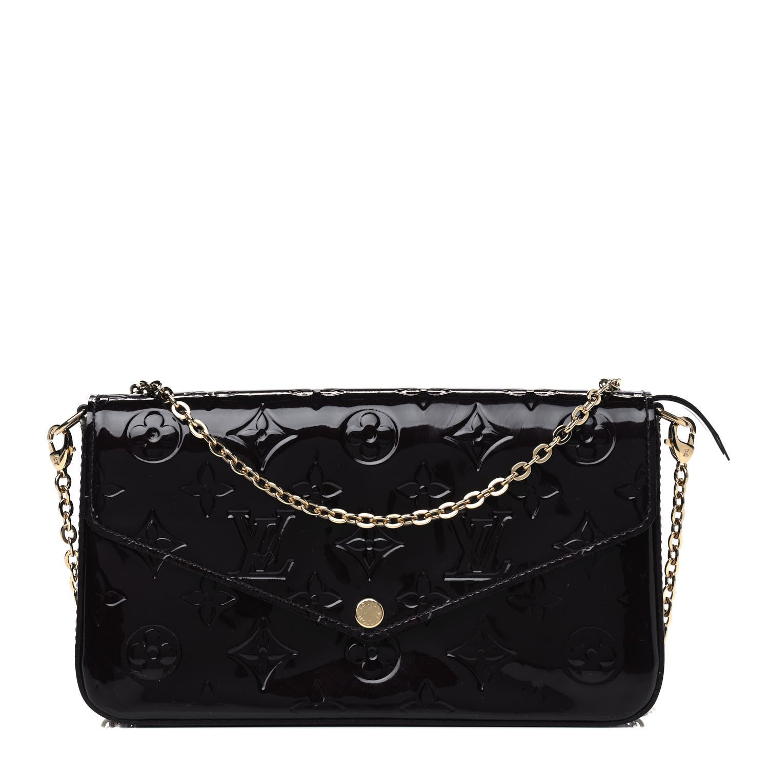 Louis Vuitton Vernis Pochette Felicie Chain Wallet Amarante 1 of 7