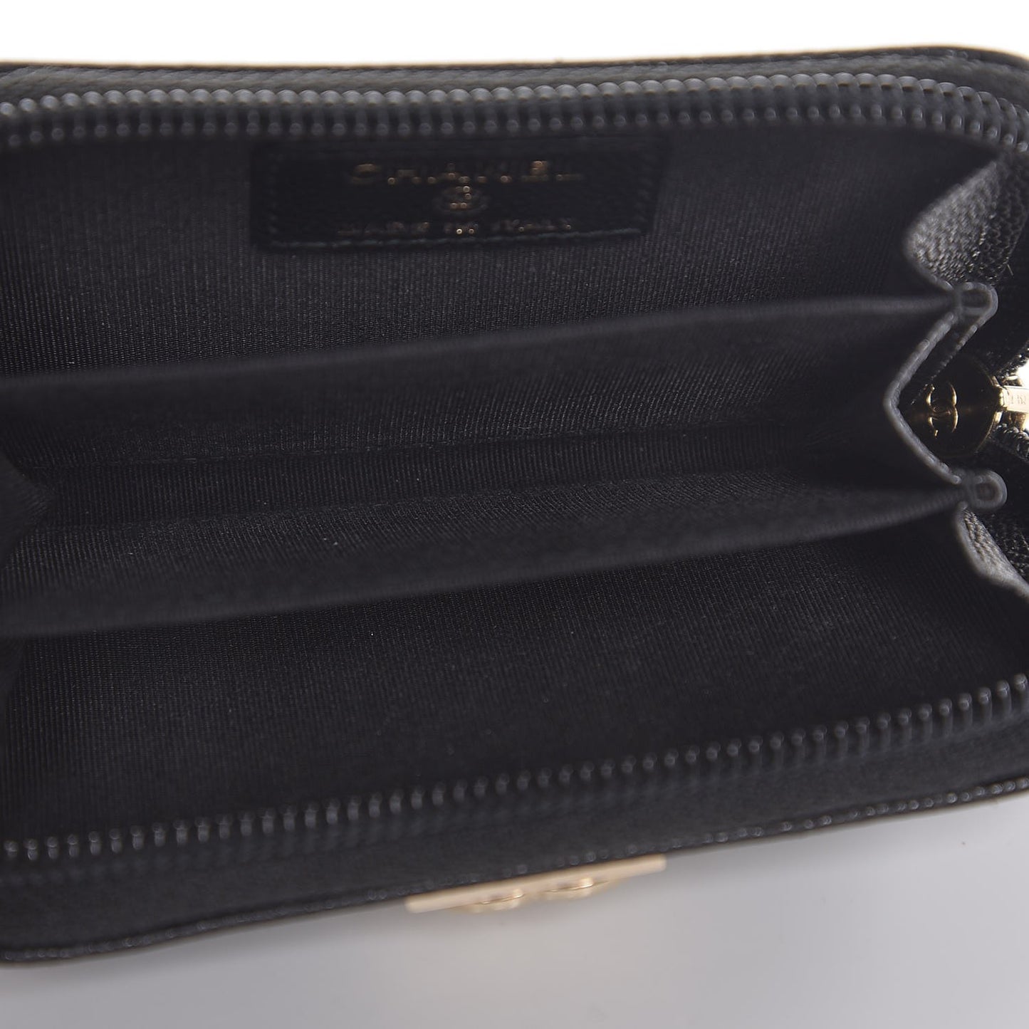Caviar Quilted Boy Zip Around Coin Purse Wallet Black