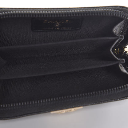 Chanel Caviar Quilted Boy Zip Around Coin Purse Wallet Black 5 of 8