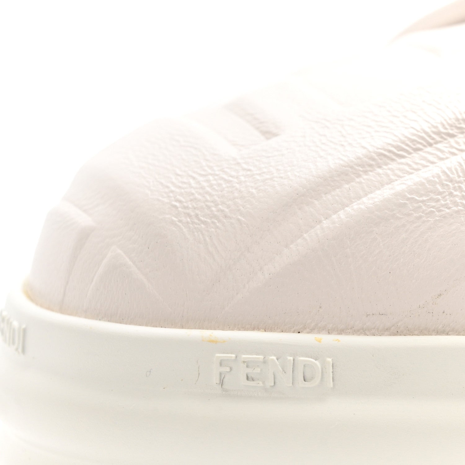 Fendi Lambksin FF Embossed Rise Low Top Sneakers 36.5 Ultra White 23 of 30