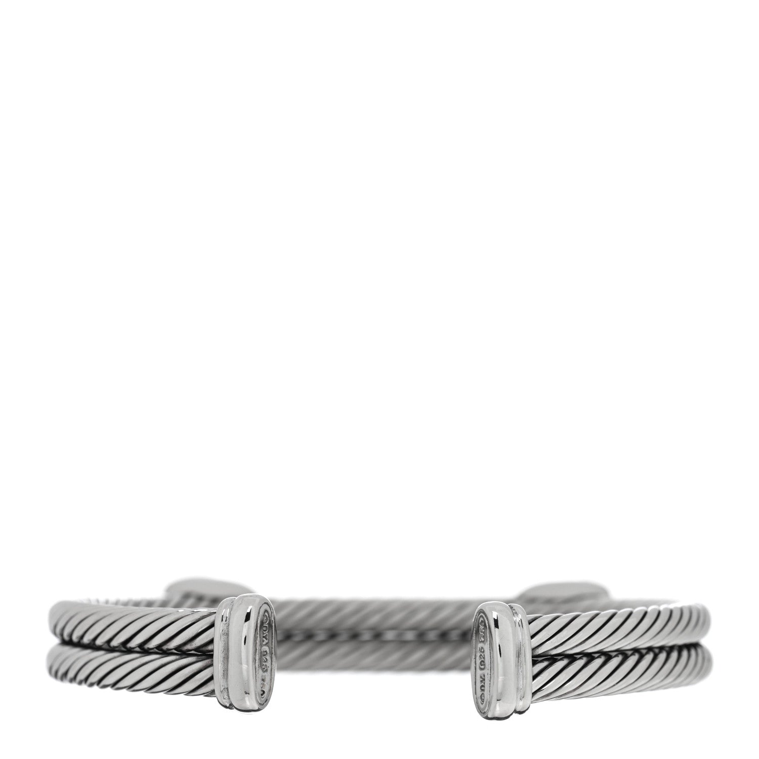 David Yurman Sterling Silver 18K Yellow Gold Lemon Citrine Double Station Cable Bracelet 2 of 3