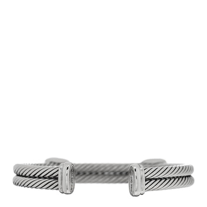 David Yurman Sterling Silver 18K Yellow Gold Lemon Citrine Double Station Cable Bracelet 2 of 3