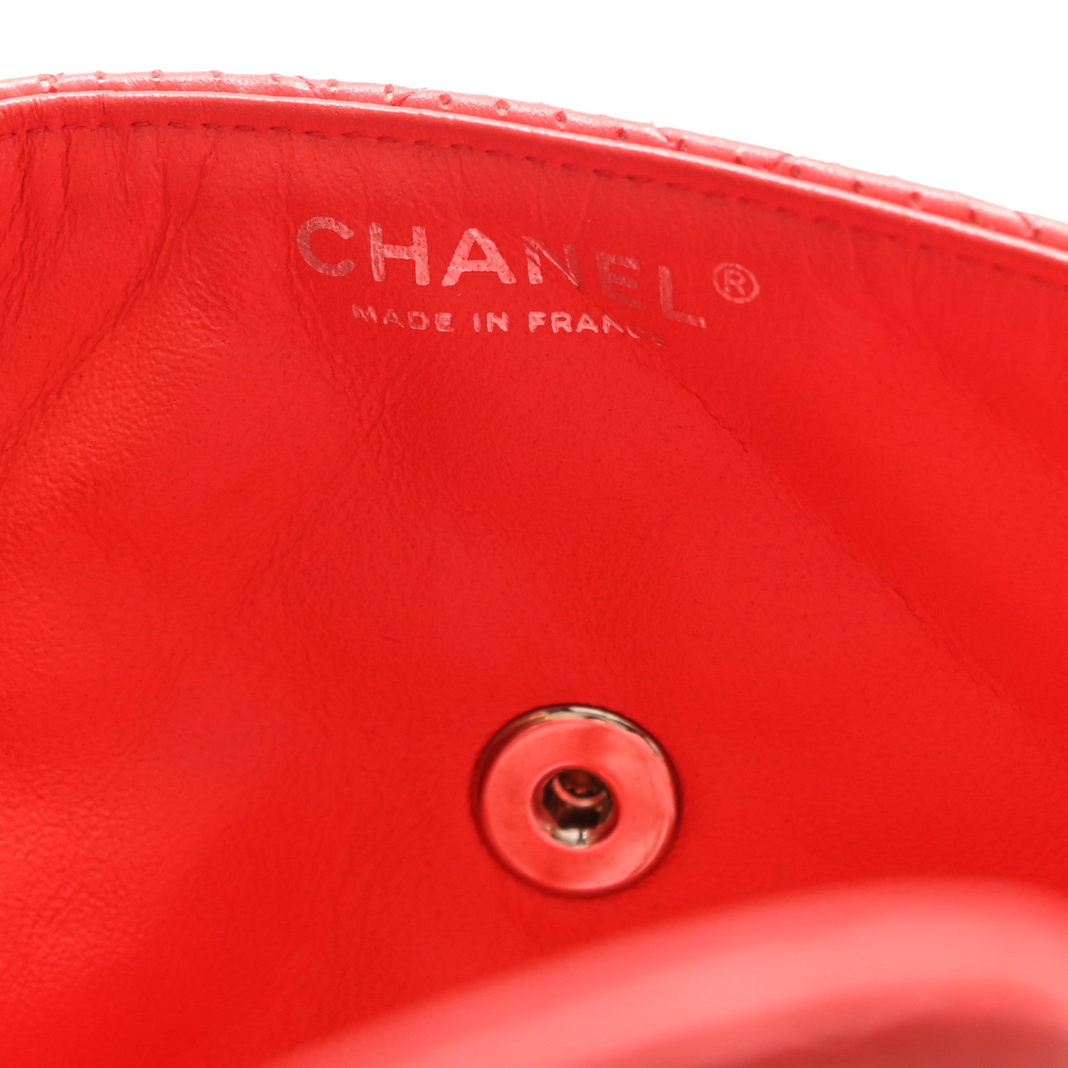 Chanel Lambskin Perforated East West Flap Red 6 of 11