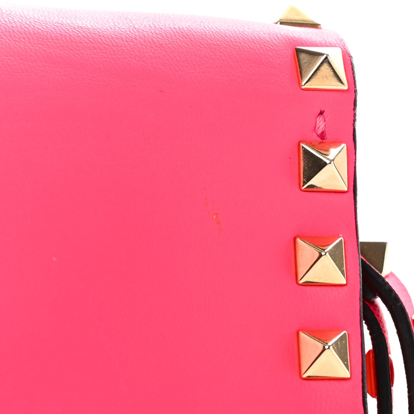 Nappa Rockstud Wristlet Clutch Fuxia Fluo