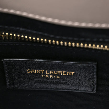 Saint Laurent Calfskin Y Quilted Monogram Medium Loulou Chain Satchel Grey Brown 5 of 8