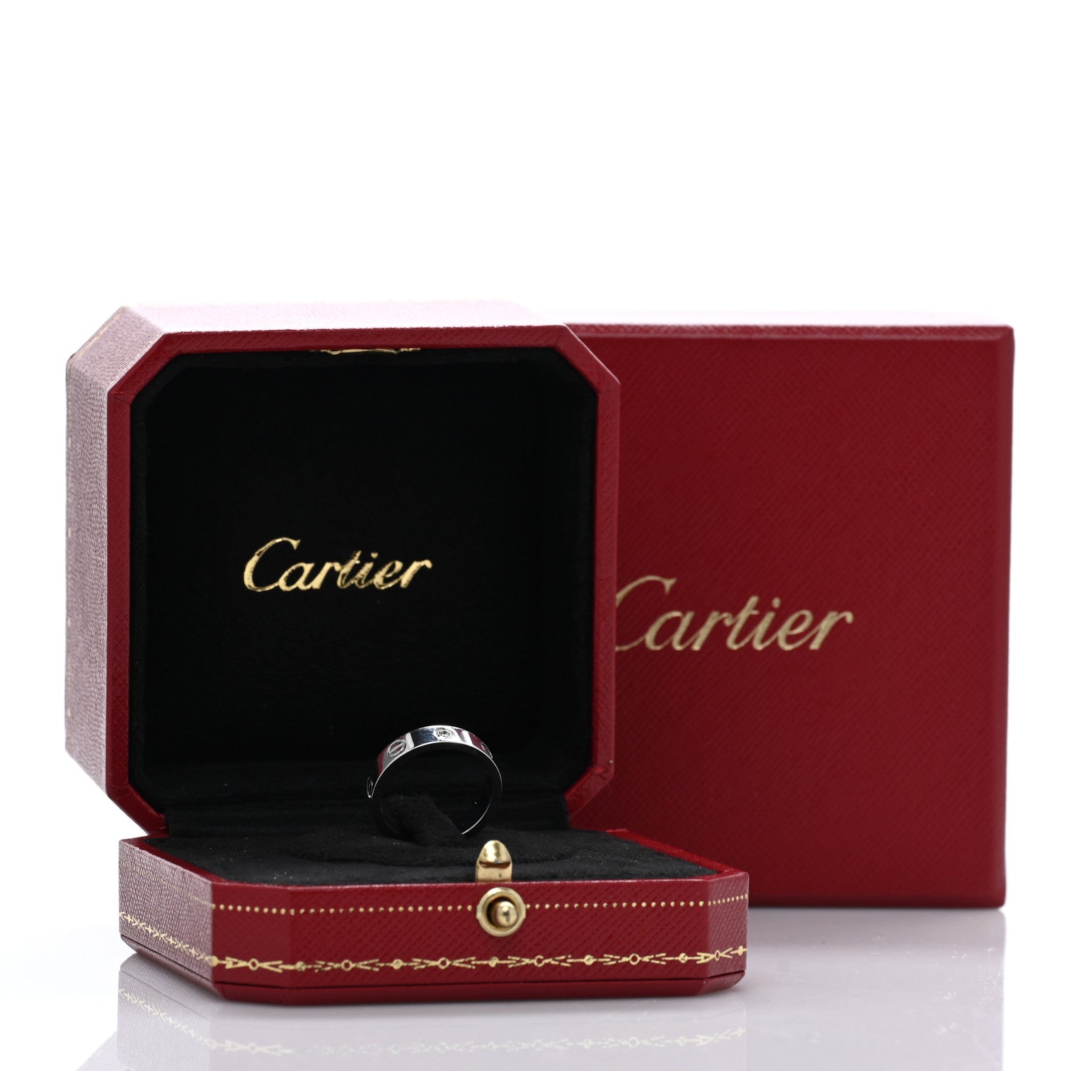 Cartier 18K White Gold Diamond 4mm LOVE Wedding Band Ring 49 5 5 of 5
