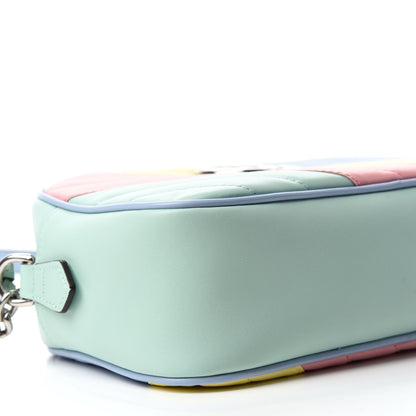 Gucci Calfskin Matelasse Diagonal Small GG Marmont Chain Shoulder Bag Multicolor Pastel 6 of 11