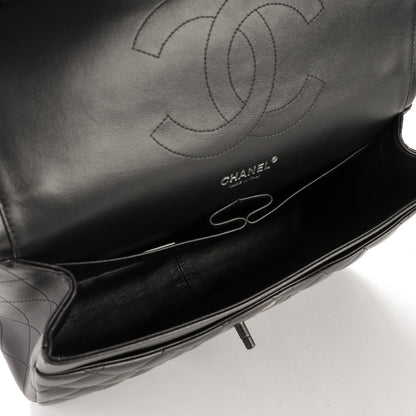 Chanel Lambskin Quilted Jumbo Double Flap So Black 5 of 9