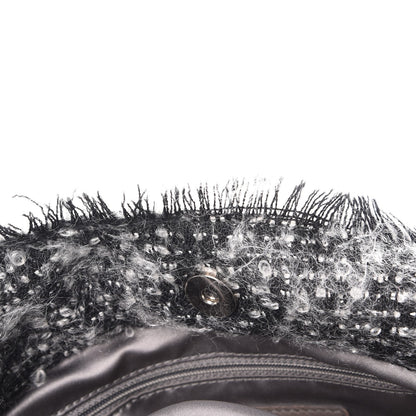 Chanel Tweed Lambskin Drawstring Tweedy Tote Black 8 of 11