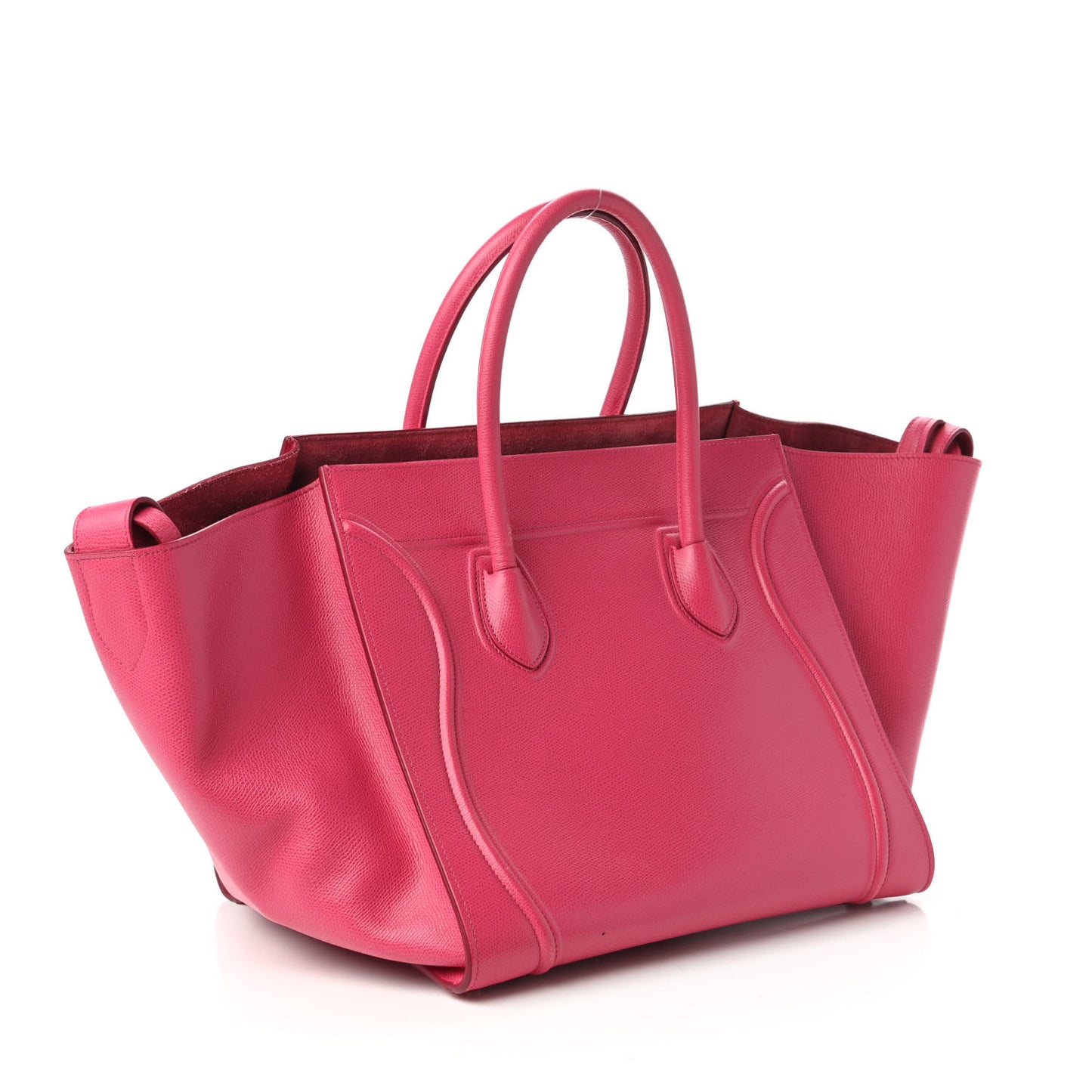 Grained Calfskin Medium Phantom Luggage Fuchsia