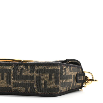Fendi Fabric Jacquard FF 1974 Mini Baguette Tobacco Moro Black 9 of 10