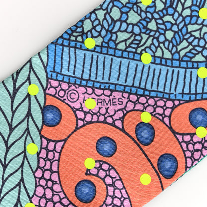 Hermes Silk Selle de Dignitaire Plumetis Twilly Rose Saumon Vert 3 of 5
