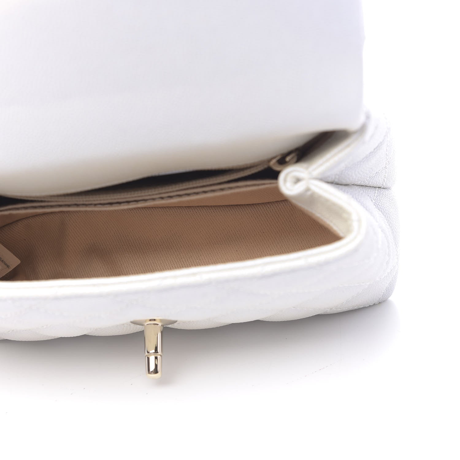 Chanel Iridescent Caviar Quilted Extra Mini Coco Handle Flap White 5 of 10