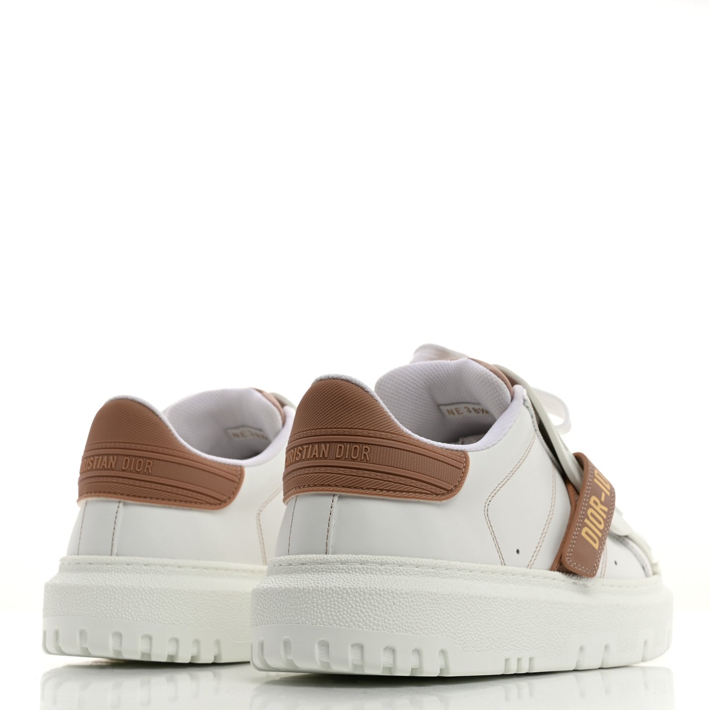 Calfskin Bi-Color Dior-ID Platform Sneakers 38.5 White Nude