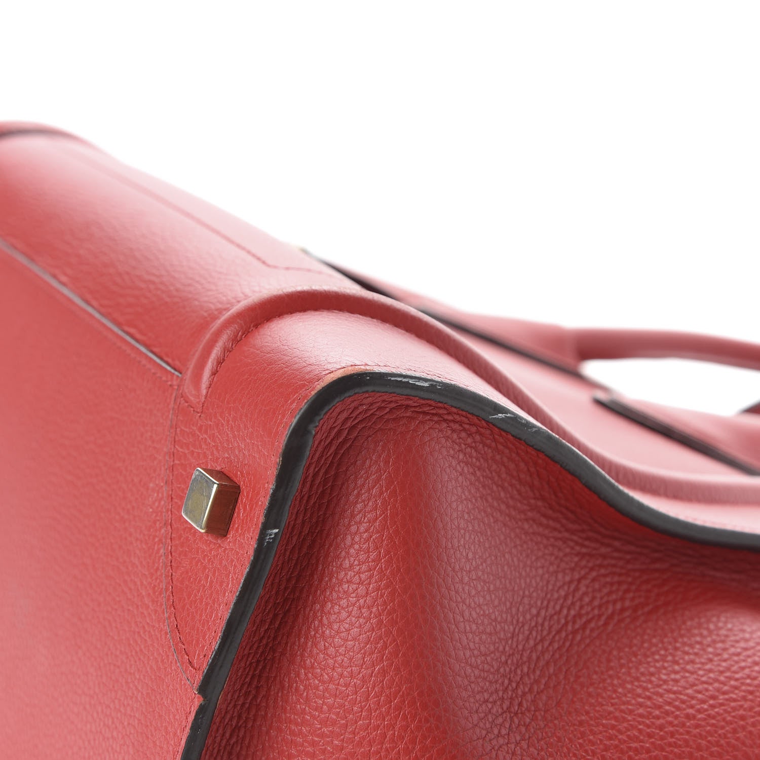 Celine Drummed Calfskin Mini Luggage Coquelicot 8 of 10