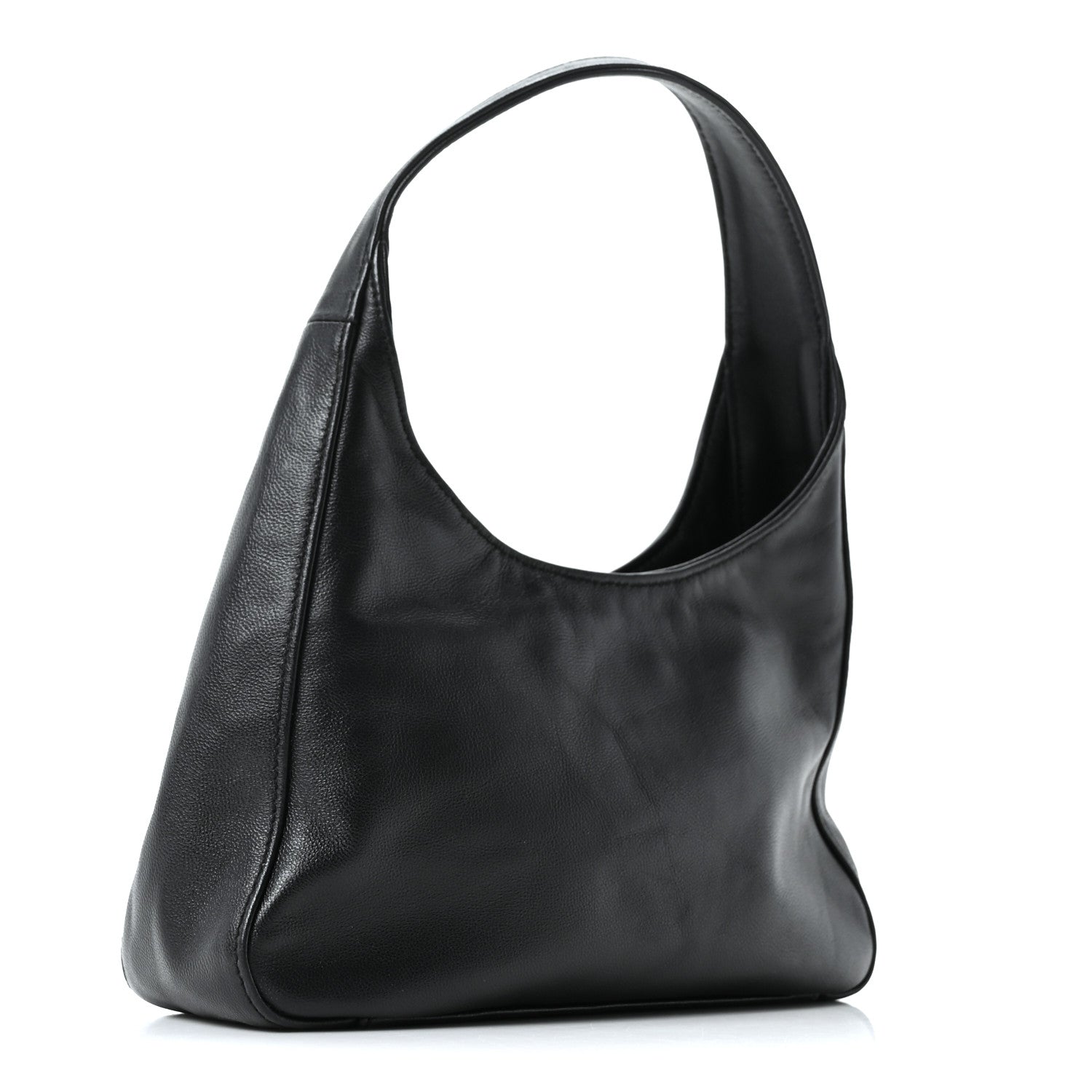 Prada Nappa Mini Triangle Hobo Black 3 of 9