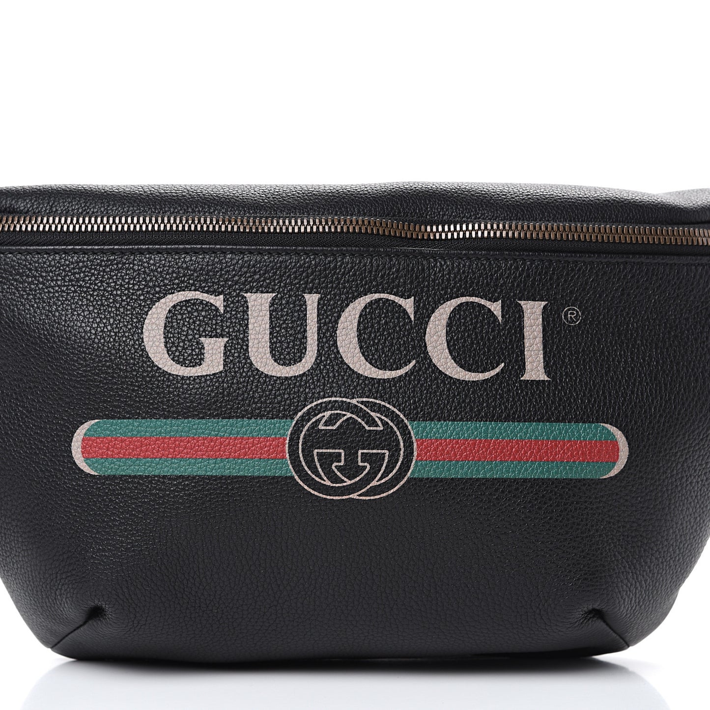Grained Calfskin Logo Belt Bag Black