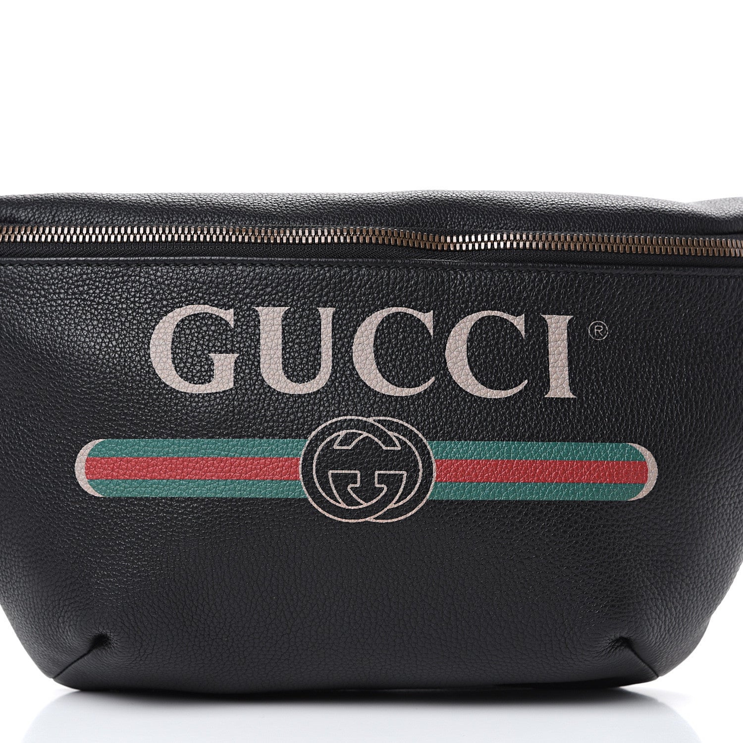 Gucci Grained Calfskin Logo Belt Bag Black 7 of 9