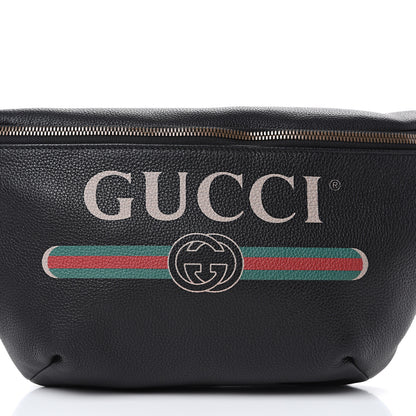 Gucci Grained Calfskin Logo Belt Bag Black 7 of 9