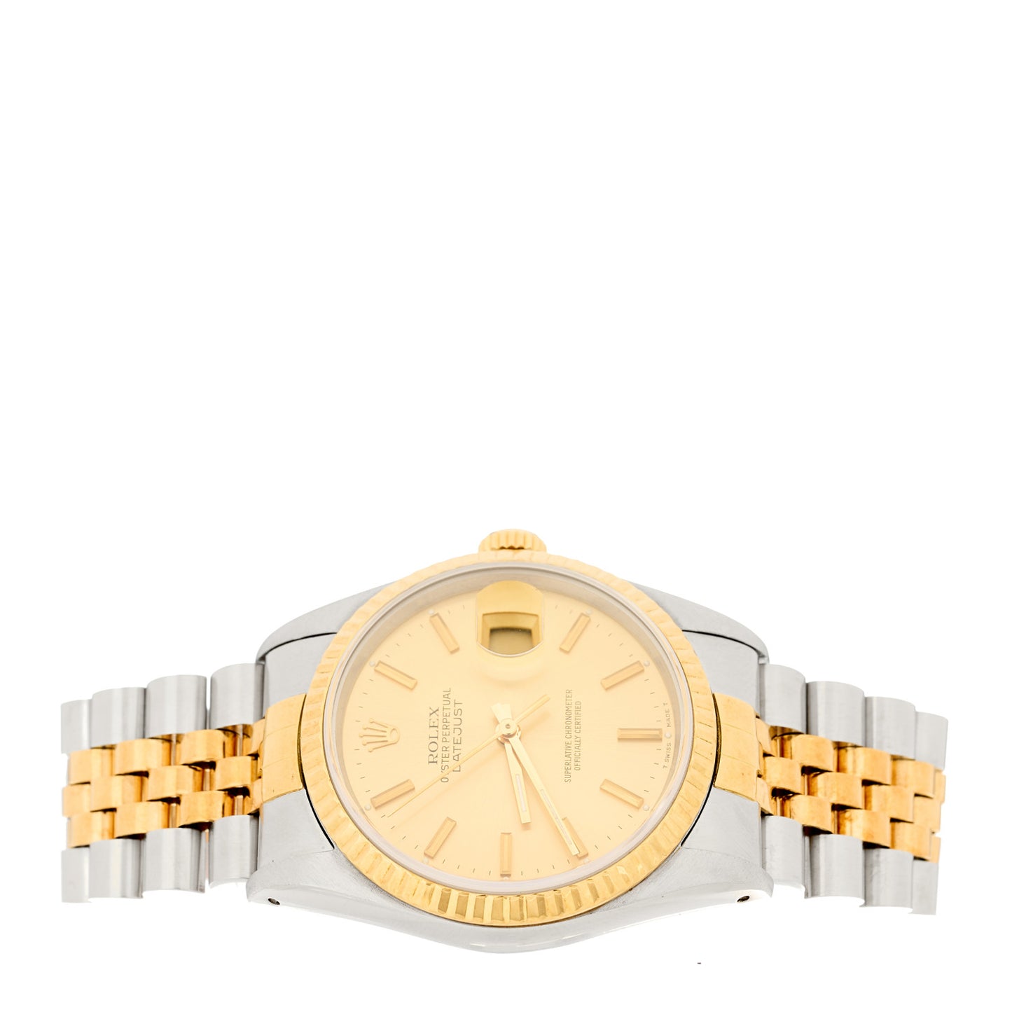 Stainless Steel 18K Yellow Gold 36mm Oyster Perpetual Datejust Watch Champagne 16233