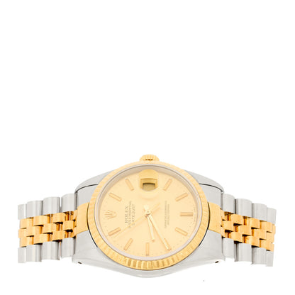 Rolex Stainless Steel 18K Yellow Gold 36mm Oyster Perpetual Datejust Watch Champagne 16233 2 of 5