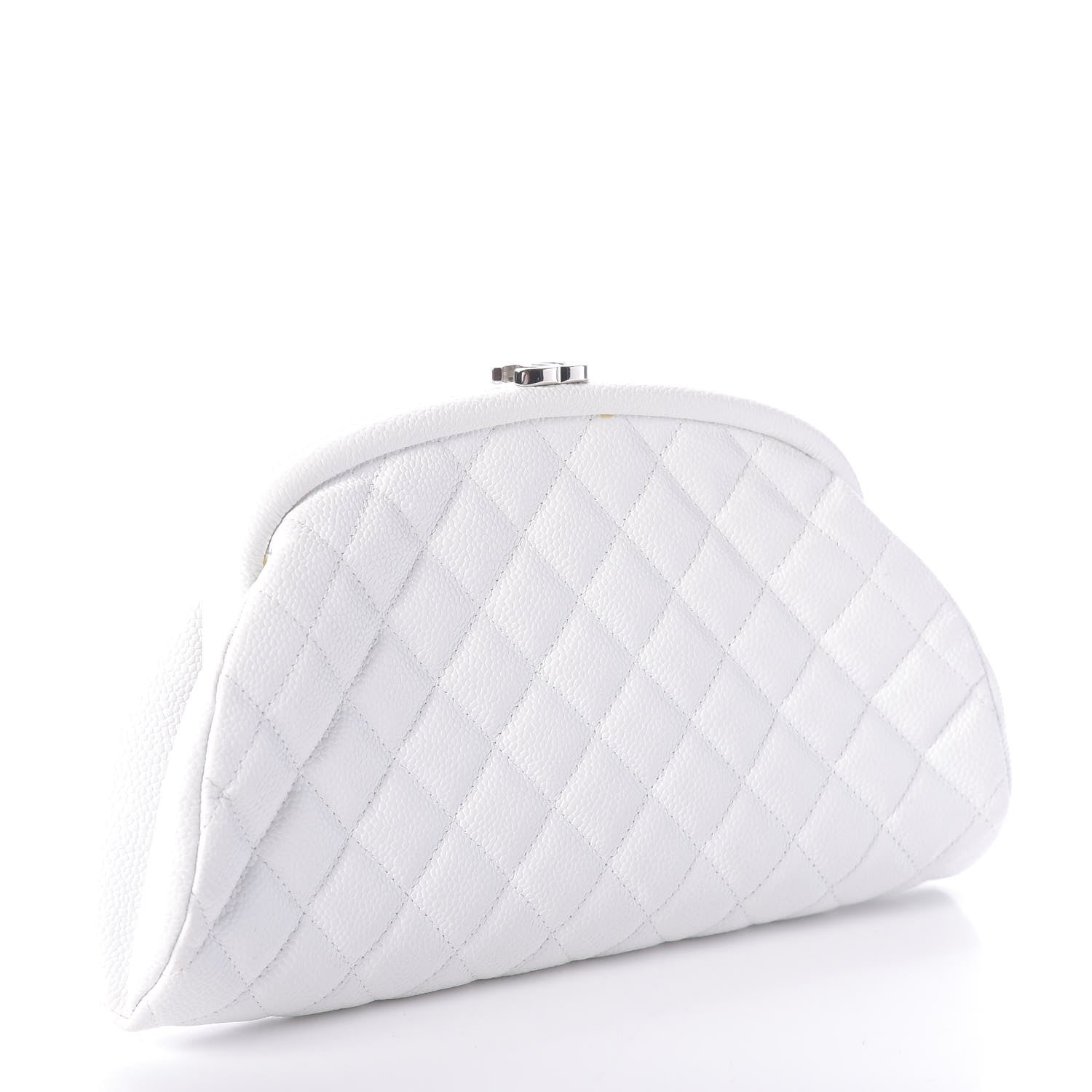Chanel Caviar Quilted Timeless Clutch White 3 of 7