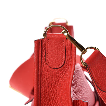 Hermes Taurillon Clemence Evelyne III PM Rouge De Coeur 11 of 12