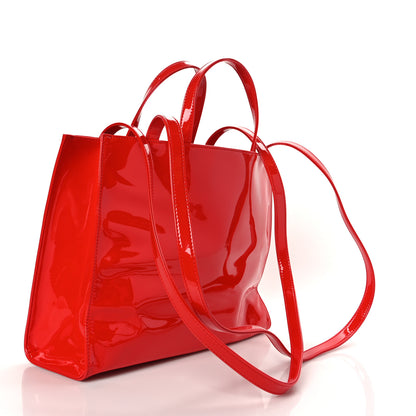 Telfar Patent Vegan Leather Medium Shopping Bag Red 2 of 7