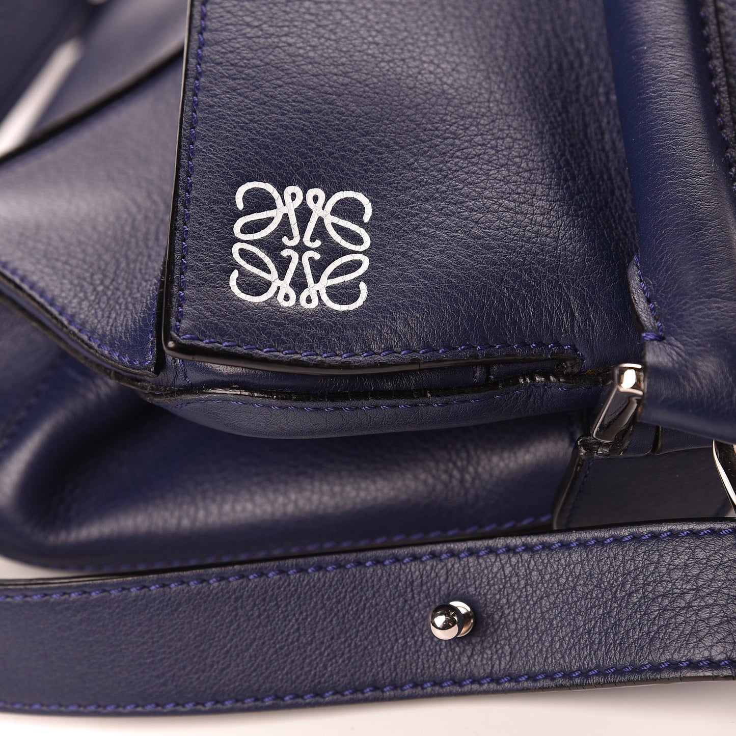 Calfskin Medium Puzzle Bag Marine