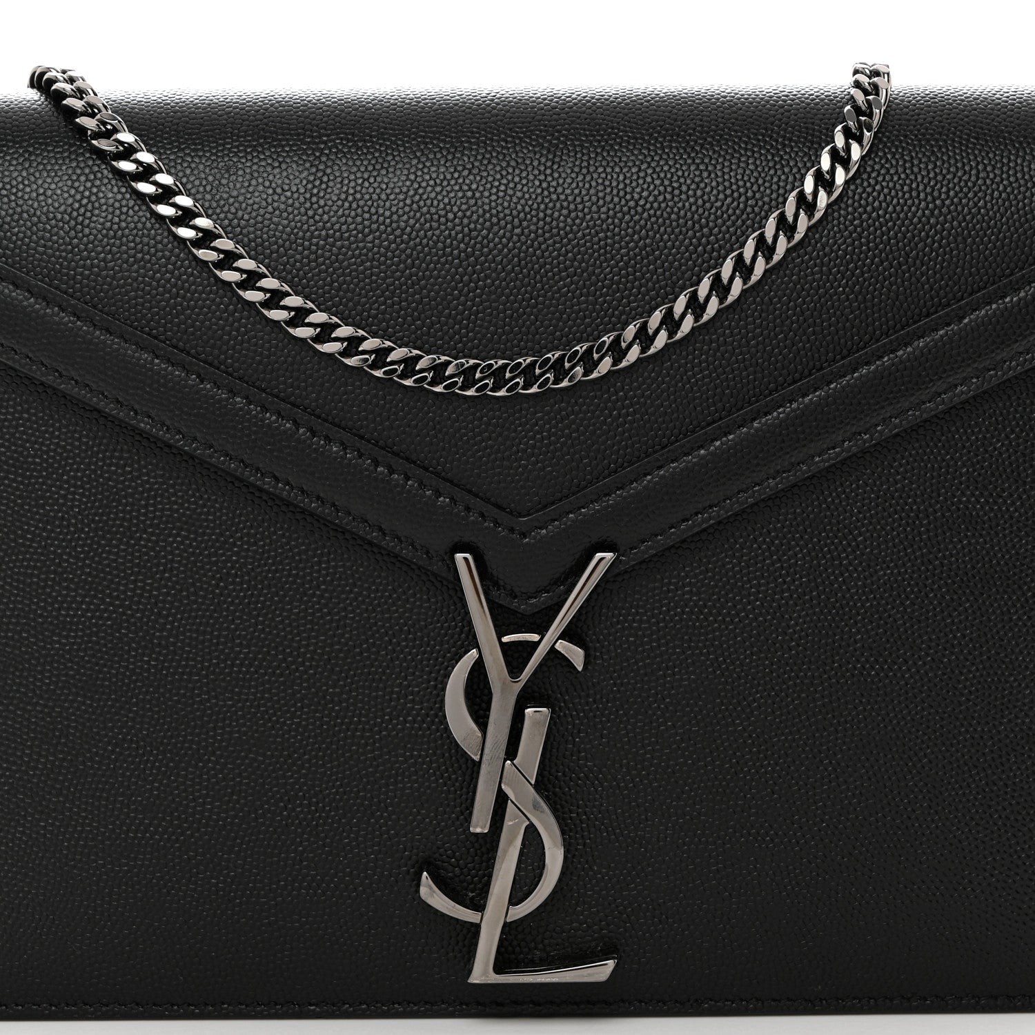 Saint Laurent Grain De Poudre Monogram Cassandra Clasp Bag Black 8 of 10