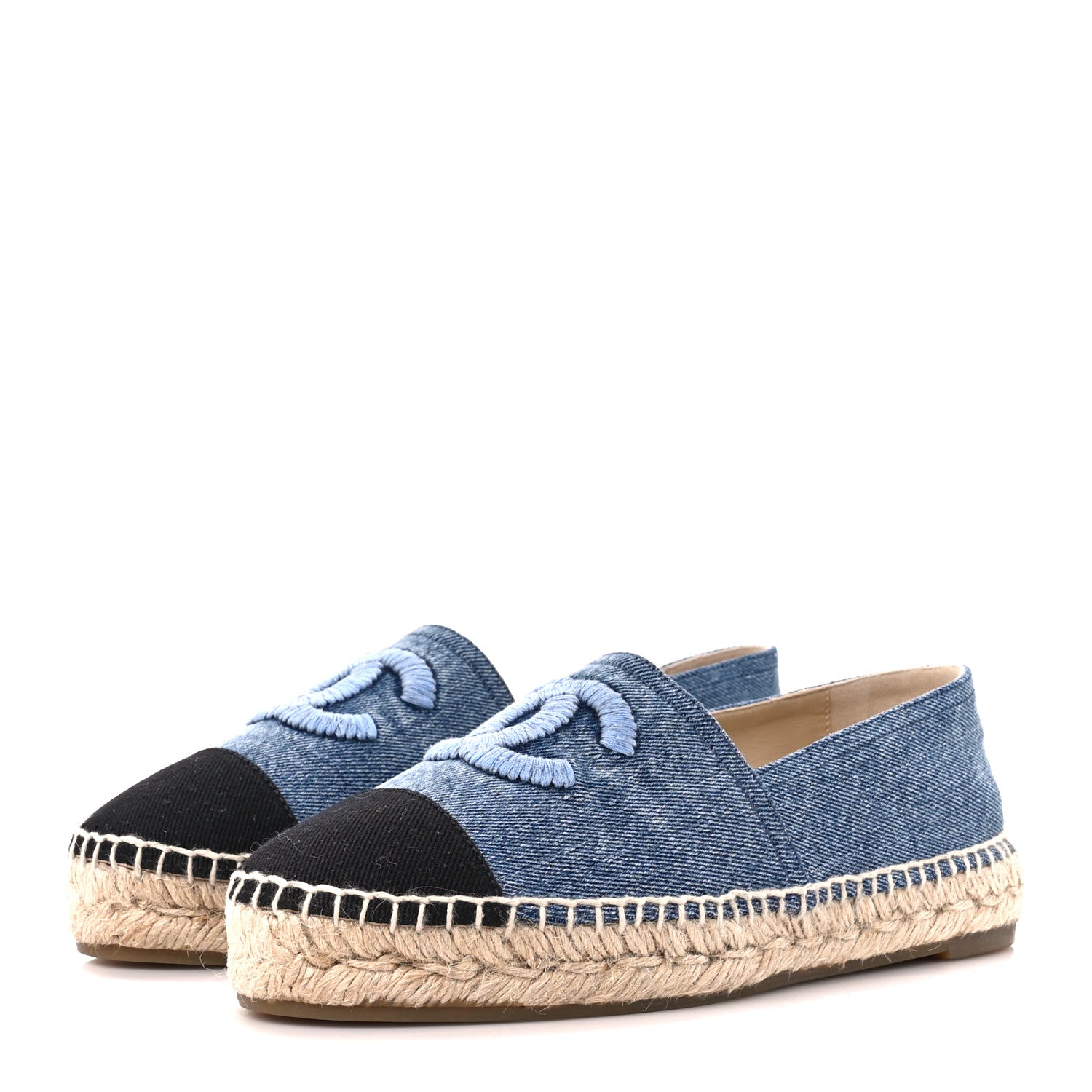 Chanel Denim CC Espadrilles 38 Blue Black 3 of 11