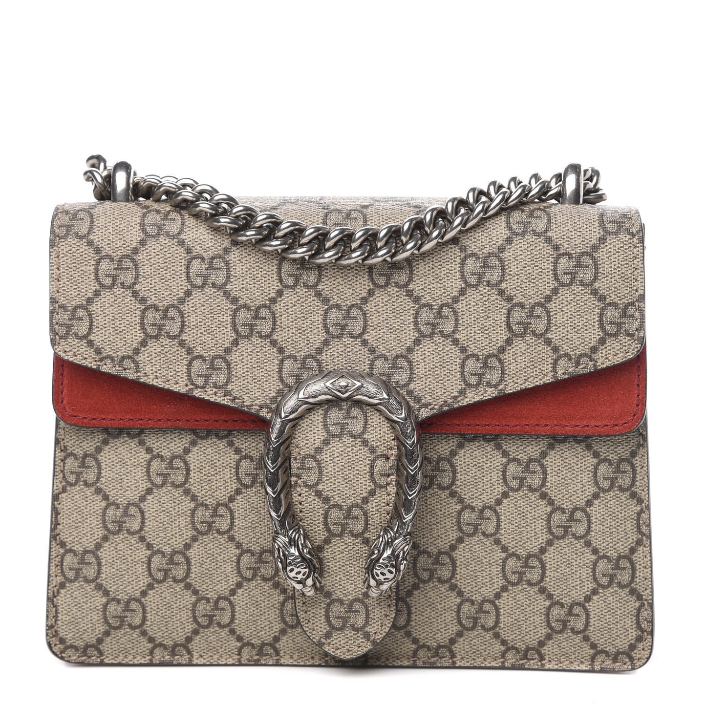 GG Supreme Monogram Mini Dionysus Shoulder Bag Hibiscus Red