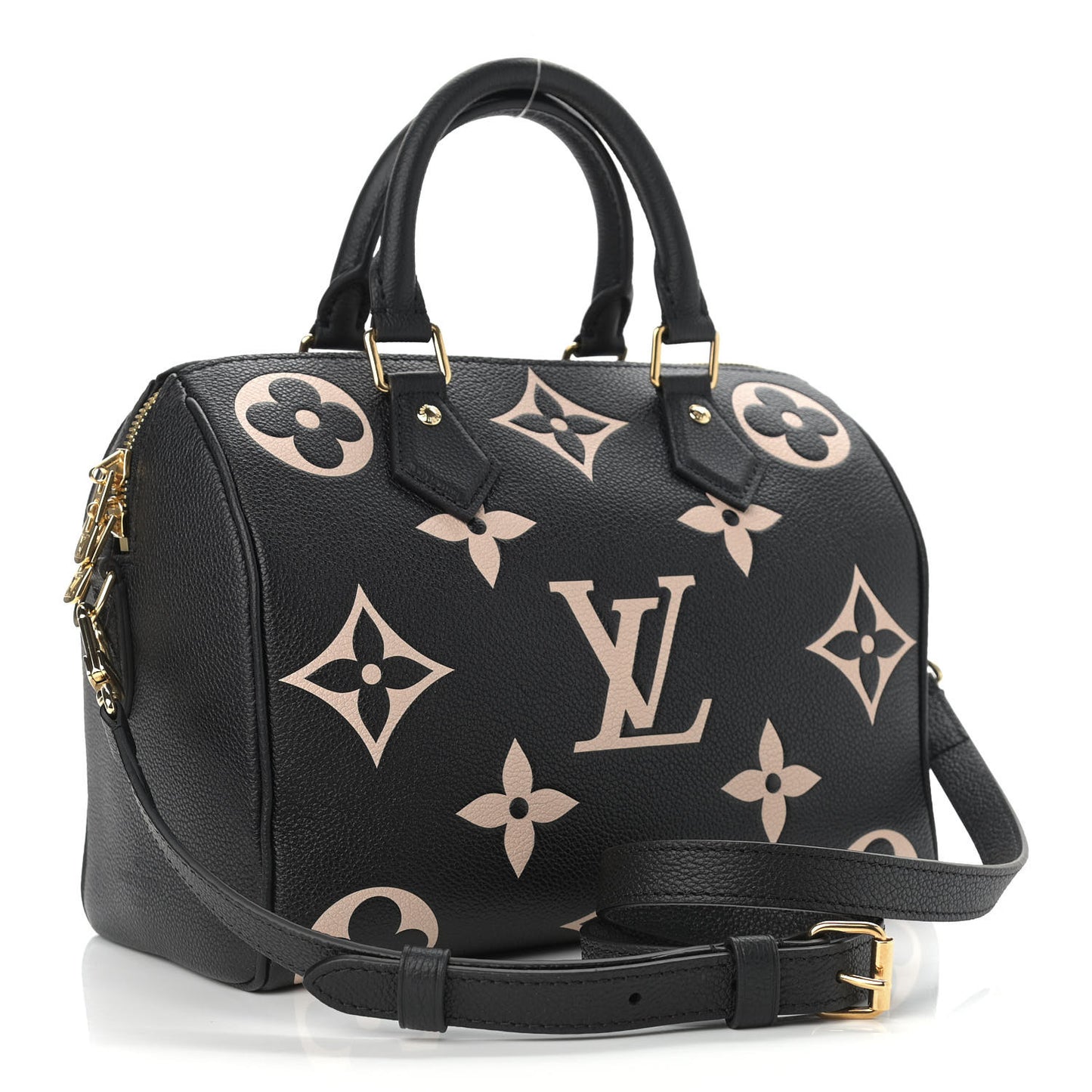 Empreinte Monogram Giant Speedy Bandouliere 25 Black Beige