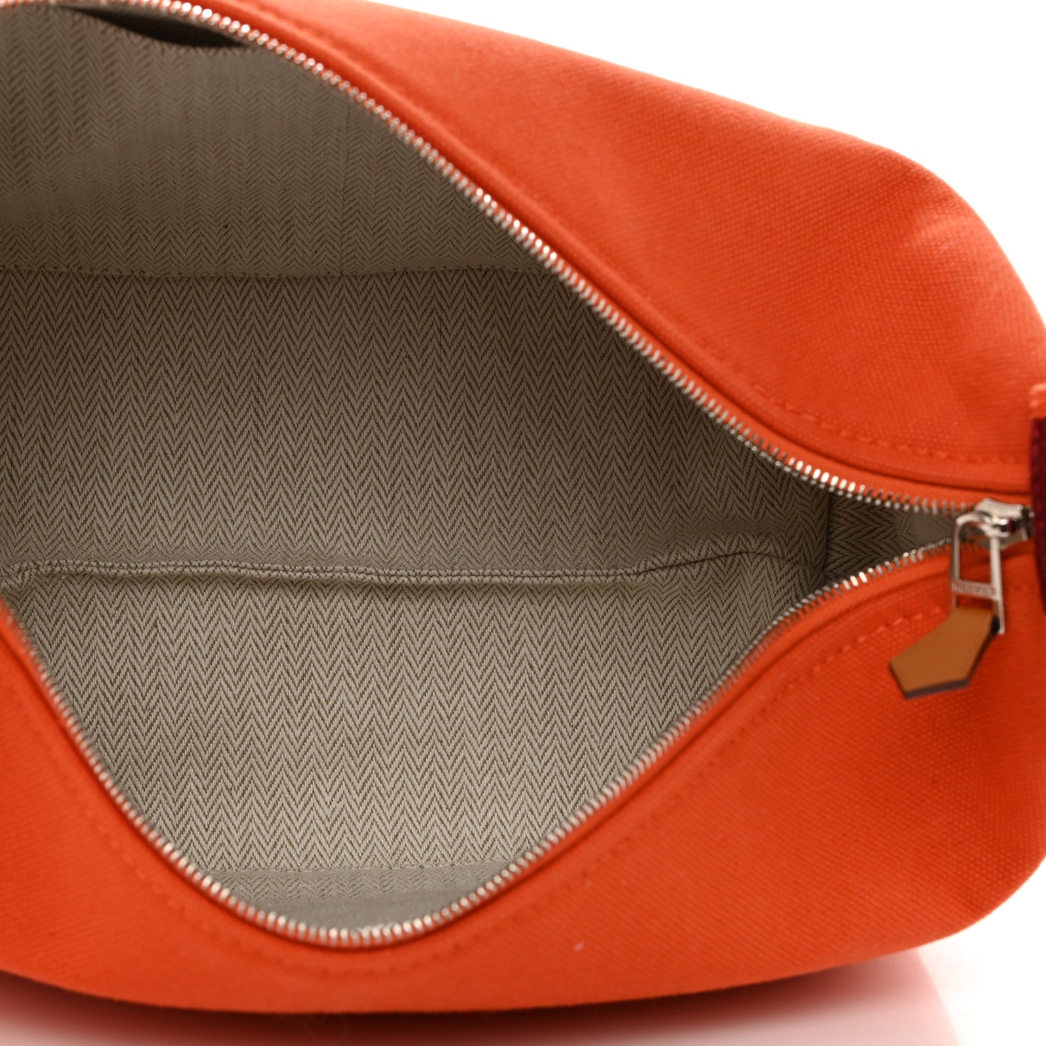 Hermes Canvas Small Bride-A-Brac Pouch Orange Burgundy 5 of 6