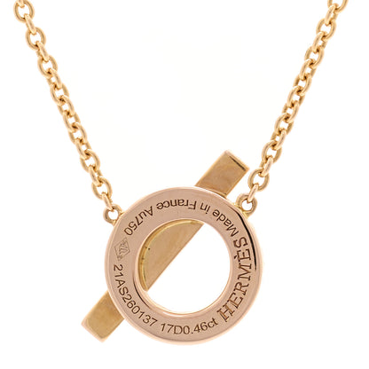 Hermes 18K Rose Gold Diamond Finesse Pendant Necklace 5 of 6