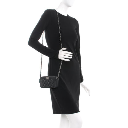 Chanel Caviar Quilted Small Boy Clutch With Chain Black 2 of 10
