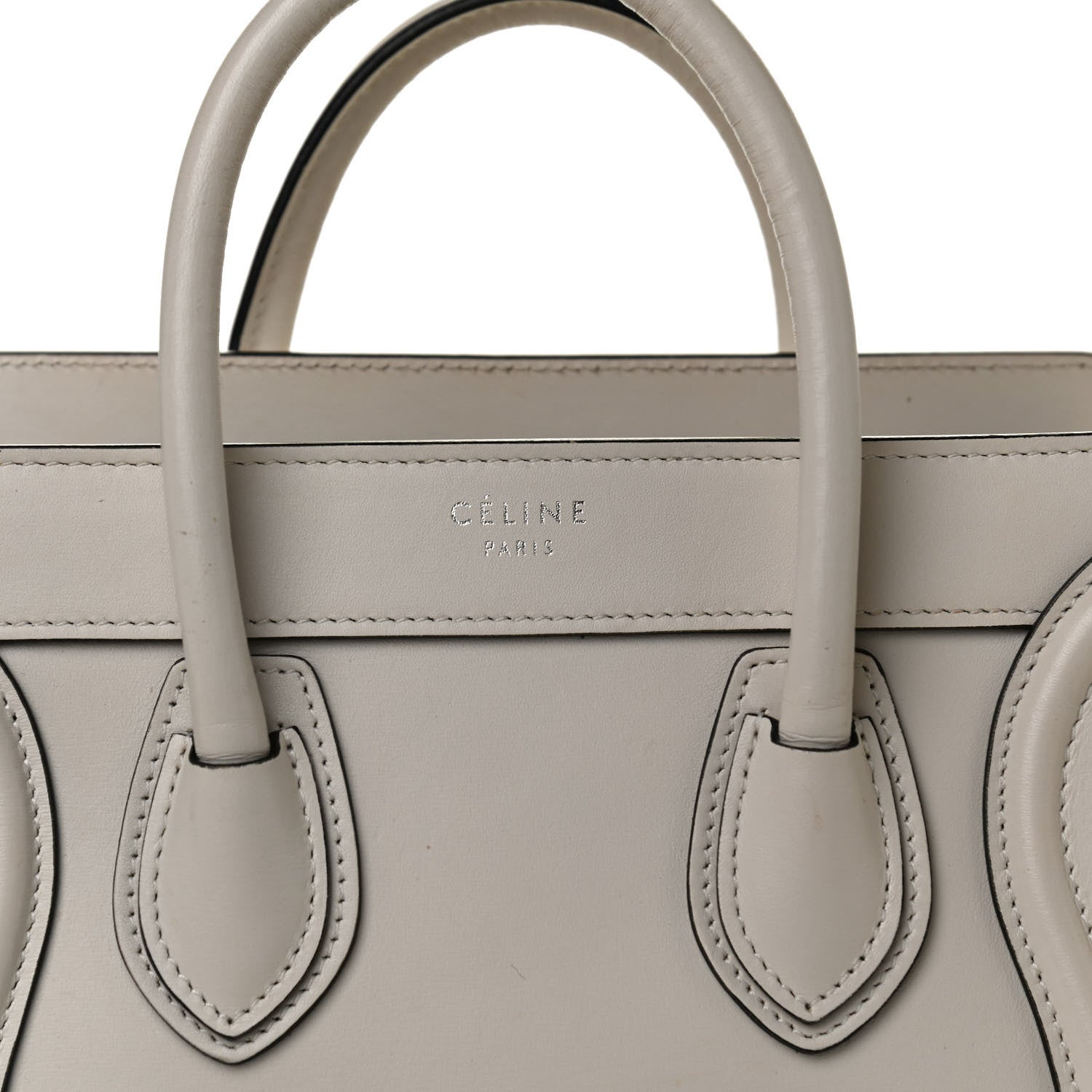 Celine Smooth Calfskin Nano Luggage White 5 of 11