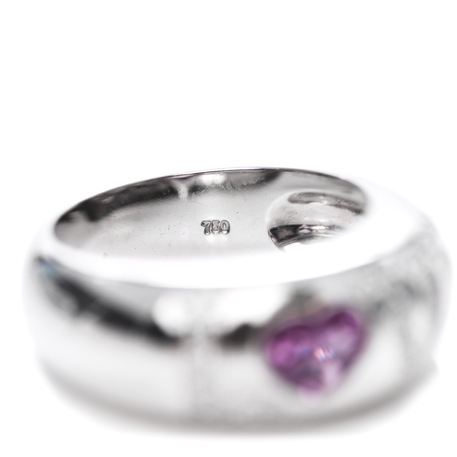 Chopard 18K White Gold Diamond Pink Sapphire Love Ring 52 6 5 of 5