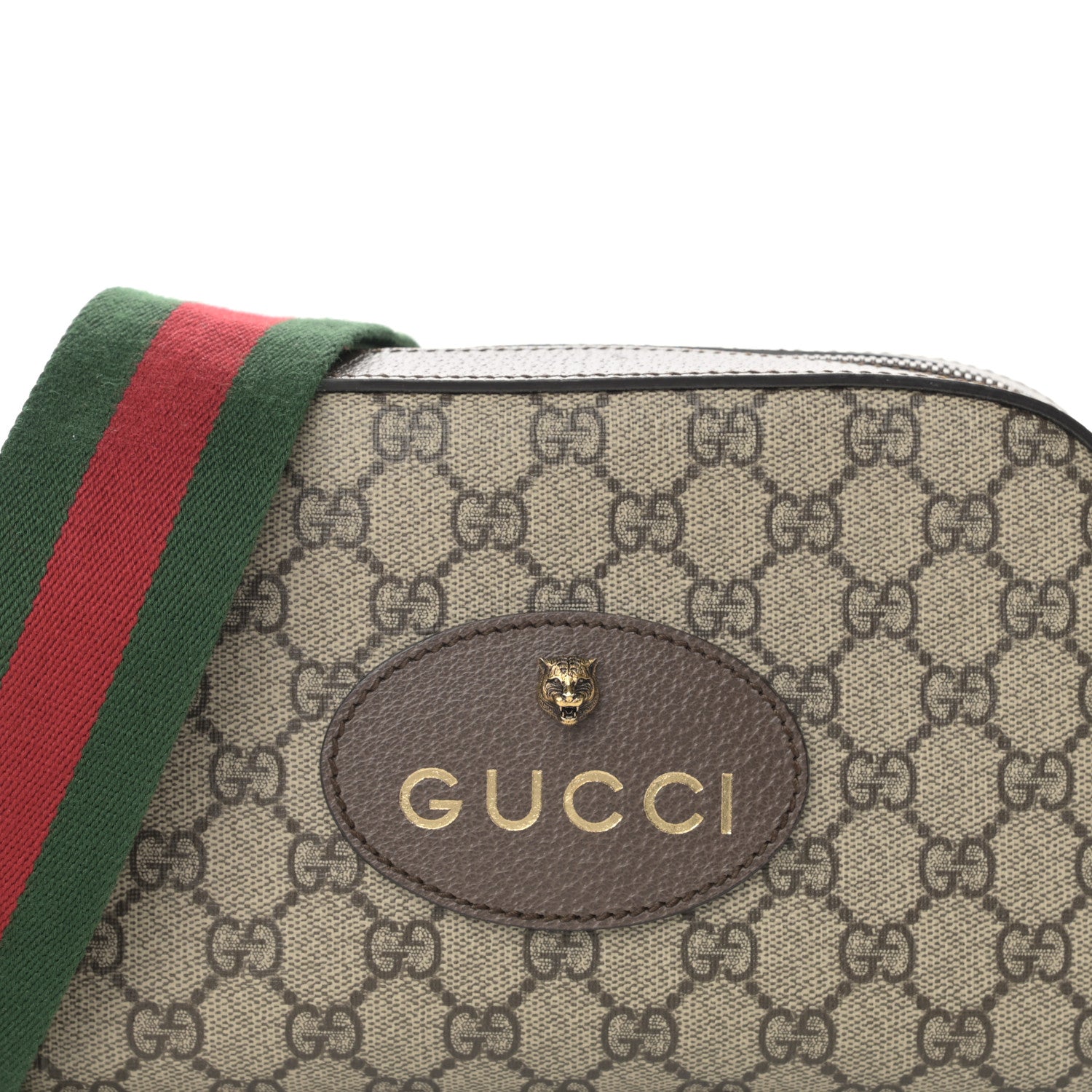 Gucci GG Supreme Monogram Web Neo Vintage Shoulder Bag Beige New Acero Crop 8 of 13
