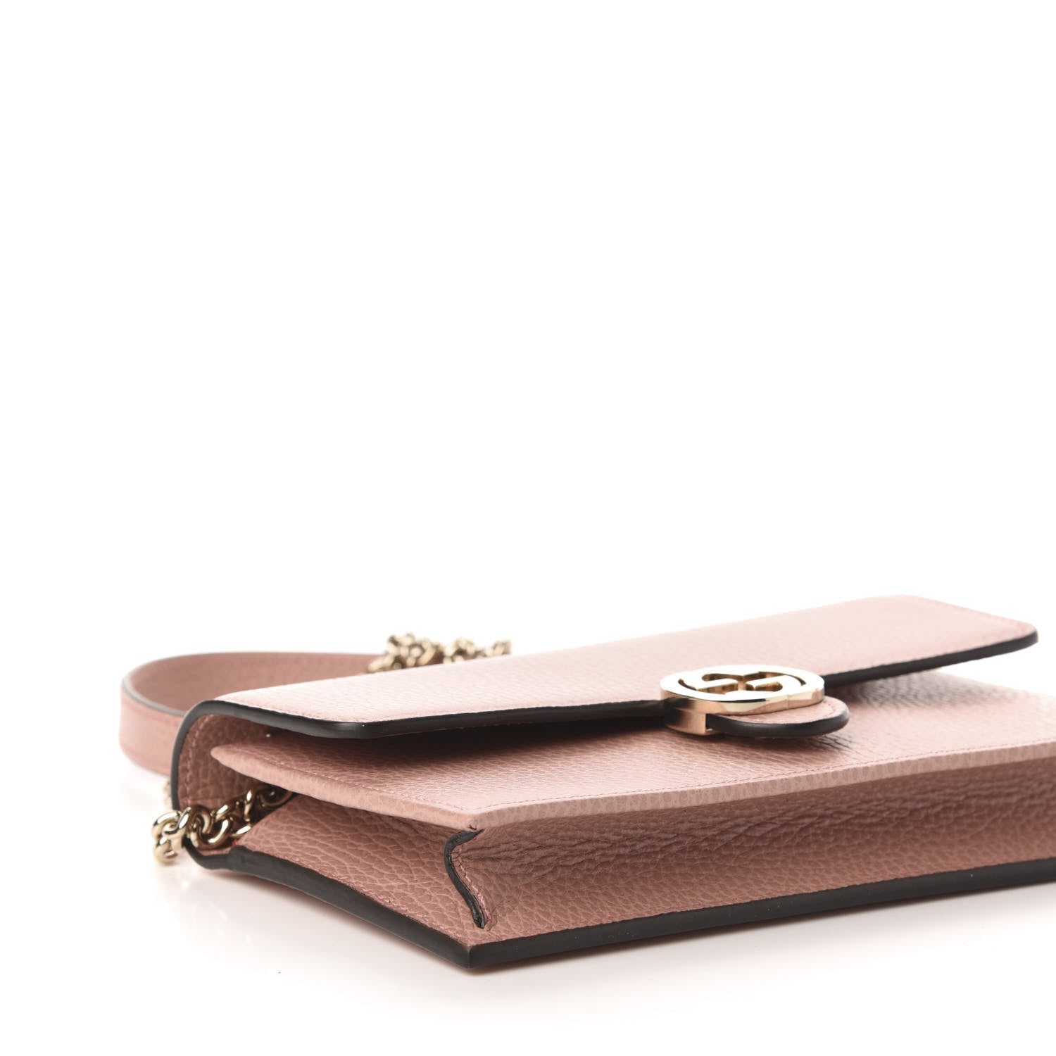 Gucci Dollar Calfskin Interlocking G Chain Wallet Soft Pink 8 of 10
