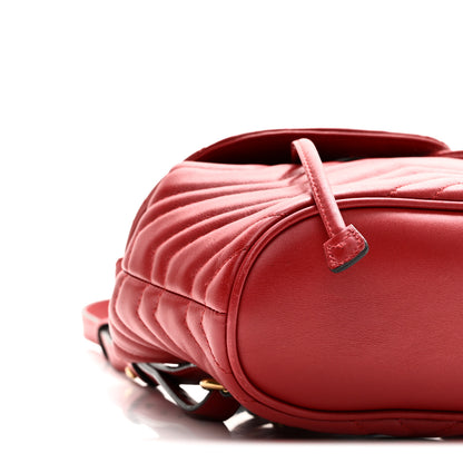 Gucci Calfskin Matelasse GG Marmont Flap Backpack Hibiscus Red 9 of 10