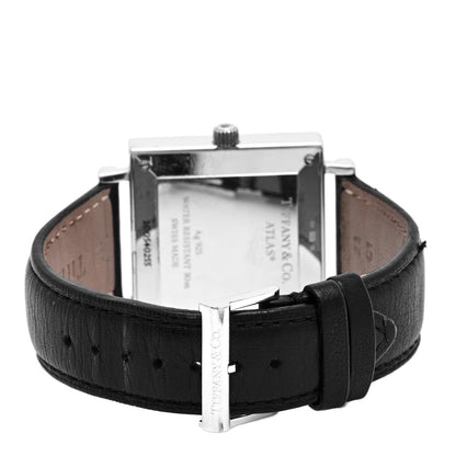 Tiffany Sterling Silver Calfskin 34mm Atlas Square Automatic Watch 3 of 4