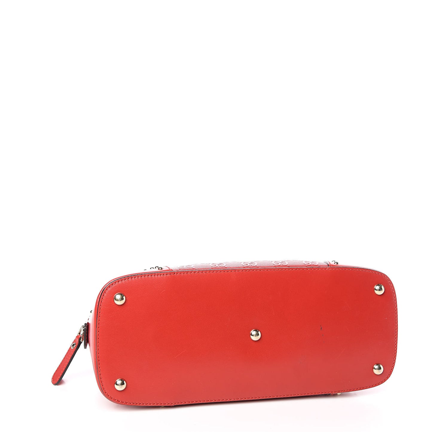 HIlary Lux GG Monogram Embossed Studded Top Handle Dome Bag Tobasco