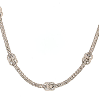 Chanel Metal CC Short Chain Necklace Silver 4 of 6