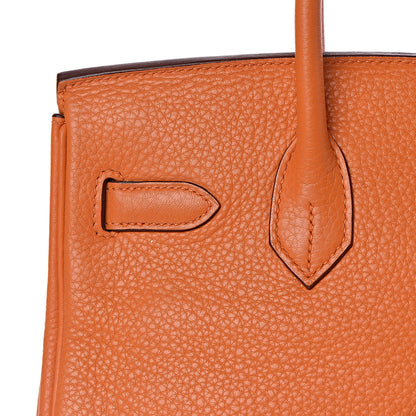 Hermes Taurillon Clemence Birkin 30 Orange 11 of 36