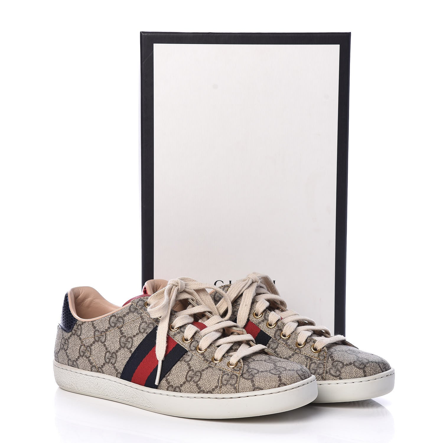 Gucci GG Supreme Monogram Womens Ace Low-Top Sneaker 38 Beige 8 of 8