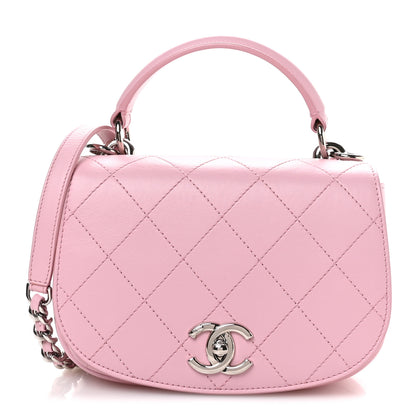 Chanel Calfskin Stitched Small Ring My Bag Flap Crossbody Pink 1 of 10