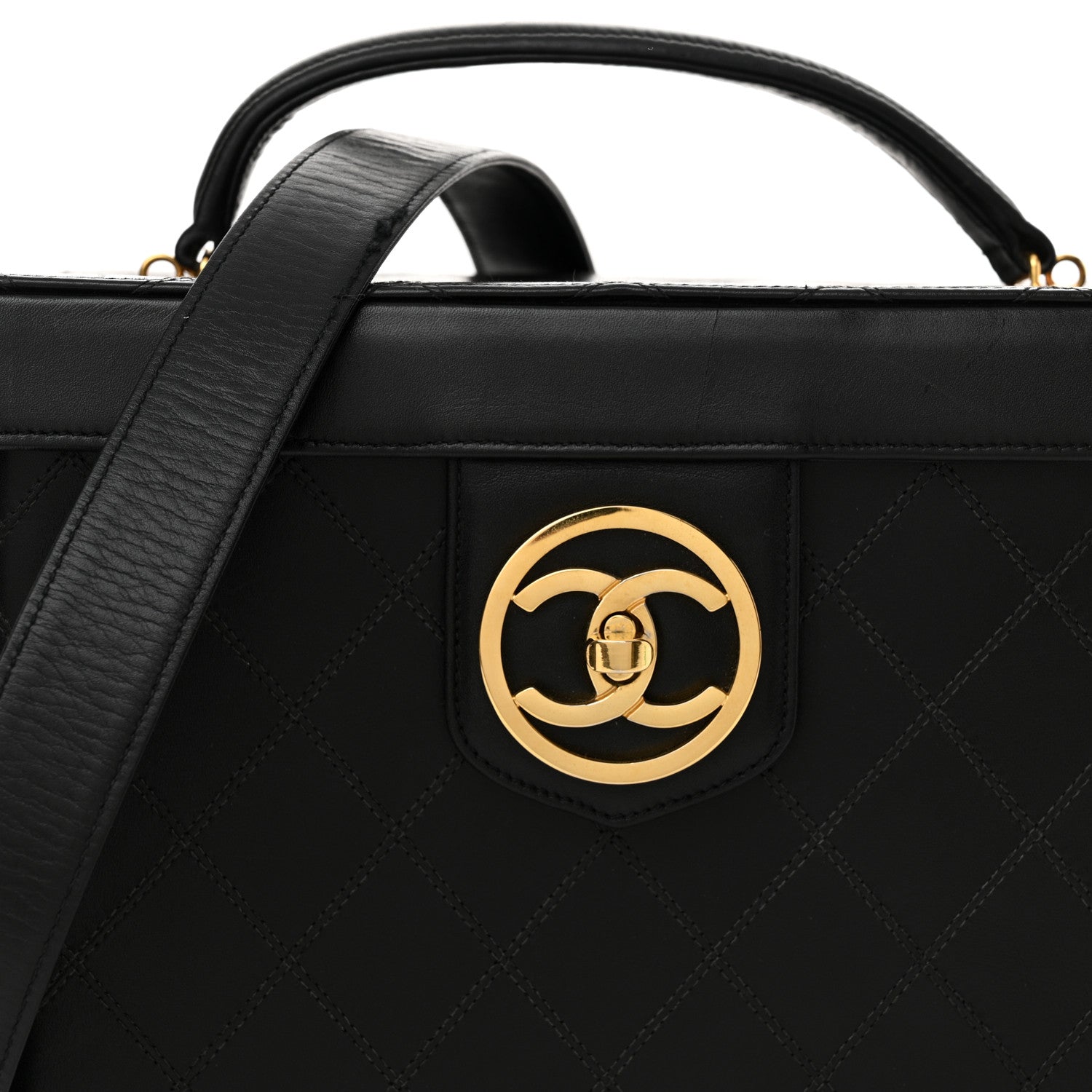 Chanel Calfskin Stitch Vanity Case Black 9 of 15
