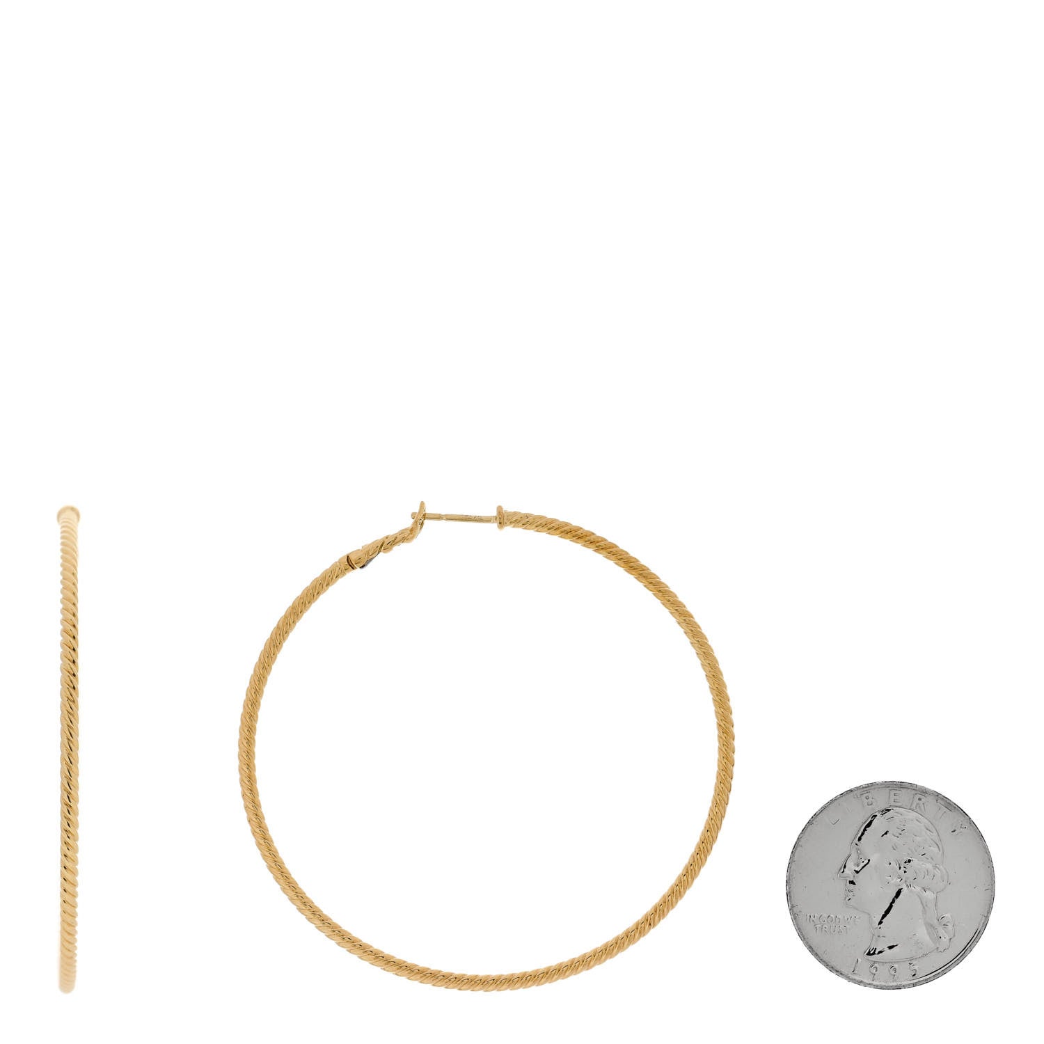 David Yurman 18K Yellow Gold Large Cable Classics Hoop Earrings 2 of 4