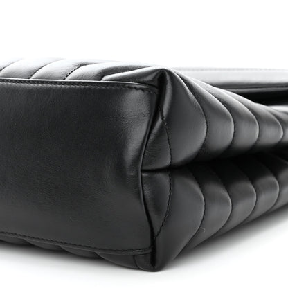 Saint Laurent Calfskin Y Quilted Monogram Monochrome Medium Loulou Chain Satchel Black 9 of 10